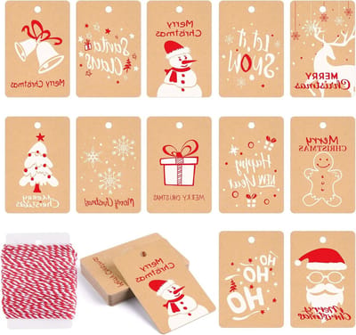 120 Stuks Kraft Papier Labels voor Feestjes met Hangtouw - Perfect voor Cadeauverpakking en Decoratie