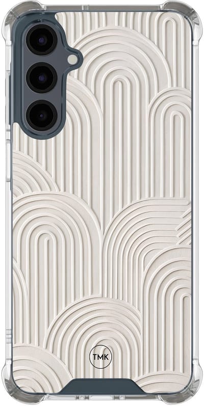 Shockproof hoesje geschikt voor Samsung Galaxy A16 - Sand curves - Schokbestendig - Verhoogde randen - TPU case - Extra Sterke Back Cover - Geometrisch patroon - Transparant, Beige
