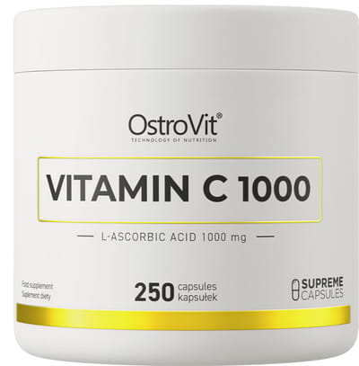 OstroVit - Vitamine C - 1000 mg - 250 capsules - Vitamin C supplements - grote voorraad pure vitamine c - geschikt voor vegetariërs en veganisten