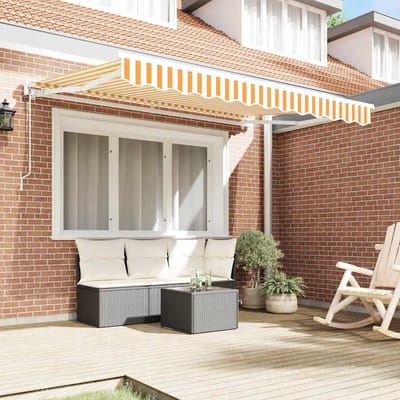 vidaXL Zijde Frame Geel en Wit 300 x 200 cm Polyester met PU-coating