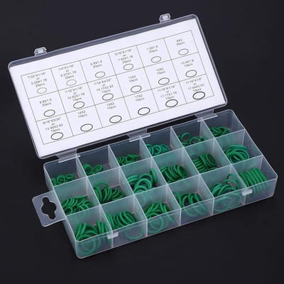 Dailygoods- O Ring Nitrilrubber - Ringset voor hoge temperaturen - Afdichting voor hydraulische/pneumatische toepassingen - Waterdicht - Duurzaam - Kunststof opbergdoos met deksel - Afdichtring