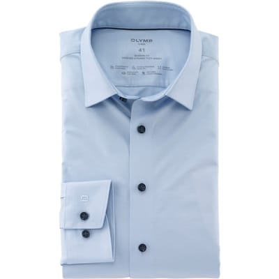 OLYMP Luxor 24/Seven Overhemd, Modern Fit, New Kent, Lichtblauw