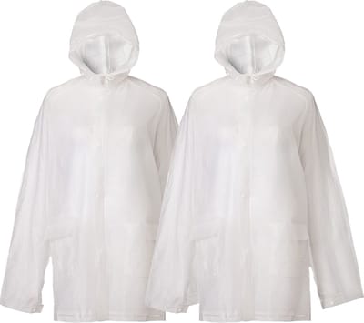 Regenponcho Transparant – 2 Stuks Waterdichte Regenjas met Capuchon – Lichtgewicht en Herbruikbaar – Uniseks Regenjack Volwassenen