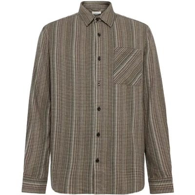 Geruite Overhemd Lange Mouwen Organisch Katoen KnowledgeCotton Apparel Dune
