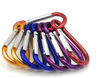 Mini karabijnhaak - Sleutelhanger clip - Outdoor avonturen - Extra lichtgewicht - 8 stuks - Mix van kleuren