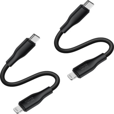20w kabel geschikt voor iPhone snellader - Geschikt voor Lightning naar usb C - Oplaadkabel - 2 stuks - Kort - 30cm - Veilig - Zwart