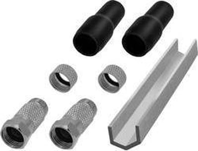 TRU COMPONENTS TC-6936296 F-stekker Met anti-kniktule Aansluitingen: F-stekker Kabeldiameter: 6 mm 1 set(s)
