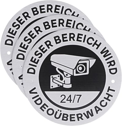 Veiligheidsbord voor Videobewaking - 3 Stuks - Waarschuwing voor Camerabewaking