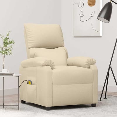 vidaXL - Massagestoel - stof - crèmekleurig