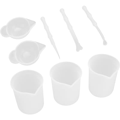 Ensemble de tasses à mesurer en silicone Tasse à mélanger réutilisable Outil pour l'artisanat de coulée la fabrication de bijoux white