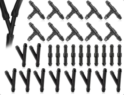 Set van 30 Universele Verbindingen voor Ruitwassers - T-Connector, Y-Connector, Reparatieset en Slangverbindingen voor Effectieve Ruitreiniging