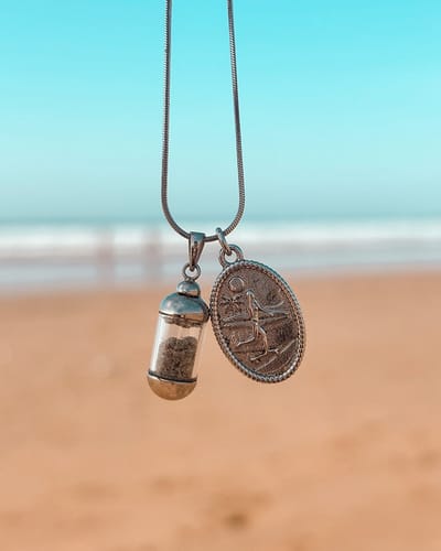 Laguna Treasures - Beach Pendant - ketting - skategirl - zilver - snake ketting- Halsketting - Sieraden - Surf
