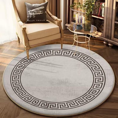 Luxe Goud Rond Tapijt voor Woonkamer Decor Sofa Tafel Vloerkleed Groot Oppervlak Zacht Antislip Stoelmat Decoratie Huis Tapijten 120cm 47.24 in