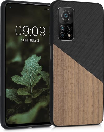 kwmobile hoesje geschikt voor Xiaomi Mi 10T / Mi 10T Pro - Backcover in donkerbruin -Smartphonehoesje - design