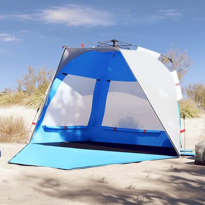 vidaXL - Strandtent - 3-persoons - waterdicht - snelontgrendeling - azuurblauw