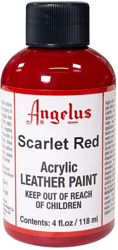Angelus Leather Acrylic Paint - textielverf voor leren stoffen - acrylbasis - Scarlet Red - 118ml