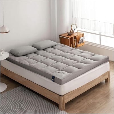Vloermatras Futon - Opvouwbaar slaapbed - Comfortabel slapen - Fijn gewatteerd patroon - 150x200cm - Grijs