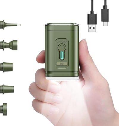 Luchtpomp - Luchtbedpomp - Elektrische Pomp - Draagbare elektrische luchtpomp - Draadloze luchtcompressor - Opblaasbare kussen - Luchtbedden - Boot - Camping - Zwemring - Met verlichting - Oplaadbaar - Luchtkussen voor zwembad drijvers - Groen