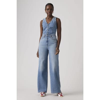 Levi's Denim Wide Leg Lightweight Jumpsuit Taglia: W25 | Tute Outlet | Donna