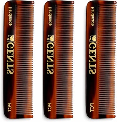 Zak Haar Kam - Baard Kam - Dagelijkse Verzorging - Handgemaakt Celluloseacetaat - 3 Stuks 5 Inch - Bruin