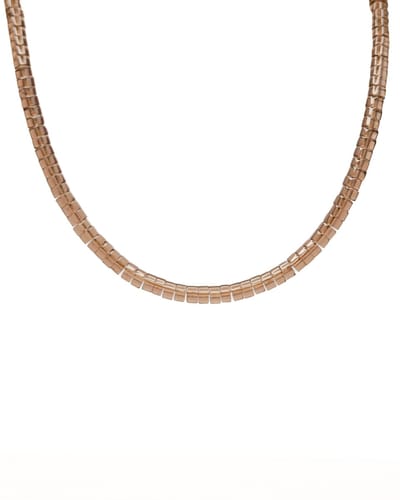 Ava & Imber | Tenue Ketting Rookkwarts | Grijze Kralenketting met Platte Kraaltjes | 4x2mm Grote Kralenketting Grijs Edelsteen in Cadeaudoosje