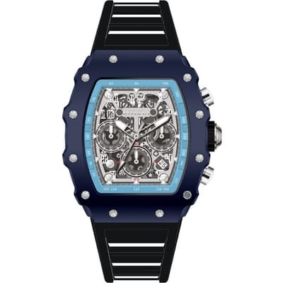 INVICTA Racing 69707 Herenhorloge - Quartz Uurwerk - Acryl met Zilveren Wijzerplaat - 43 mm