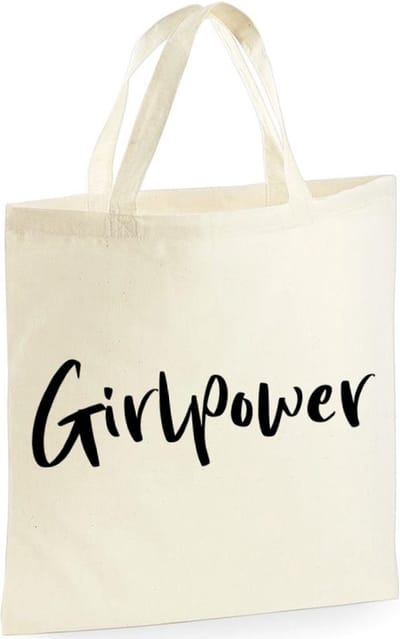 Girlpower shopper | 10 Liter | Handtas | Strandtas | Tas | Cadeau | Gift | Print | Bedrukking | 40 x 40 CM