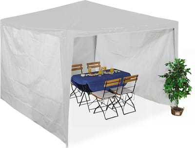 zijwanden partytent - set van 3 - 2x3 m - waterdicht - klittenband - PE - zonder raam