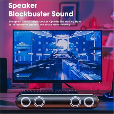 Computer Geluidbox - Stereo Speaker - Verrijk Geluid - Bluetooth 5.0 Connectie - Compact Formaat - Upgrade Zilver