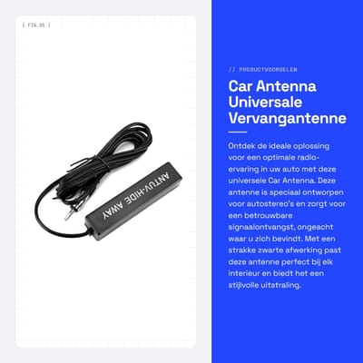 Dailygoods- Autoantenne Universeel - Radio-antenne - Verborgen Antenne - Zwart - ABS Materiaal - Hoogwaardige Kwaliteit - Radioantenne