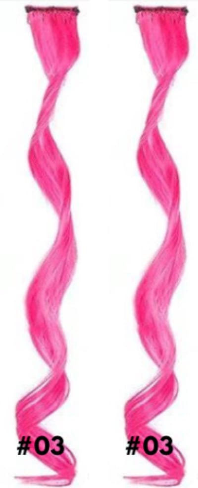 2 x Clip in Hairextension 45cm - Fuchsia Roze - #03 - nephaar - Hair extension | haar extensie- carnaval haar - gekleurde extensions - extensions met clip