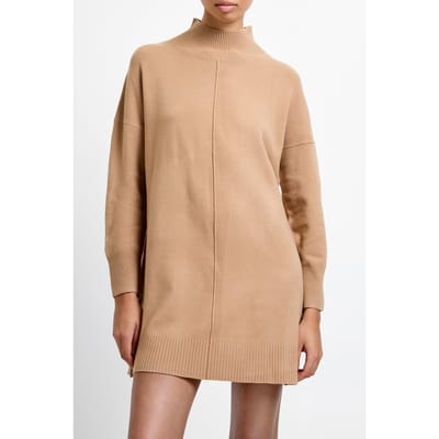 French Connection Babysoft Roll Neck Knit Dress Camel Maat: XS | Mini Jurken Outlet | Dames | Beige