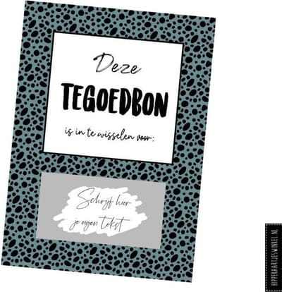 Tegoedbon - DIY kraskaart - Inclusief Kraft envelop - Verjaardagskaart - 1 stuk - formaat A6