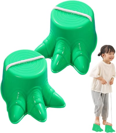 Kinder Stelten - Wandelstokken Voeten - Buiten Spelen - Antislip Dinosaurusvorm - 15x8.5x12cm - Groen