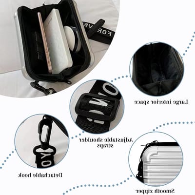 Mini Koffershoulderbag voor Vrouwen - Cosmetica Tas, Reis Bagage, Hard Shell, Zipper Design, Ideaal voor Reizen en Winkelen