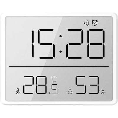 Multifunctionele Bureau Koelkast Wandmontage Groot Scherm Datum Temperatuur Vochtigheid Weergave Magnetische LCD Digitale Wekker wit