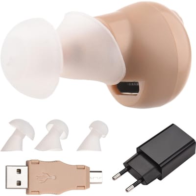 JZ-1088H5 Digitale gehoorversterker USB oplaadbare geluidsversterker Hoortoestellen 35 uur batterijduur EU Plug kaki