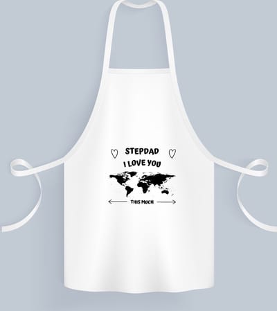 Akyol - stepdad i love you this much Keukenschort - Vader - geweldige stiefvader - liefste stiefvader - verjaardag - cadeau - kado - bedankje - geschenk - 82 bij 71 cm