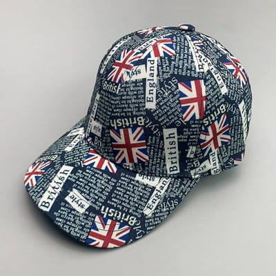 Nieuwe Klassieke UK Vlag Graffiti Heren Dames Baseballpetten Katoen Letter Ademend Streetwear Mode Sport Zacht Casual Hip Hop Petten 54-60cm&>8Y black