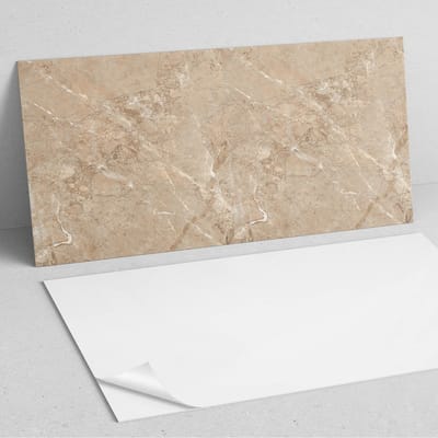 Coloray Wandpanelen Zelfklevend - Natuurlijk marmerpatroon PVC Wandpaneel - 100 cm x 50 cm - Beige Wandbekleding Zelfklevend - 1 stuk - Texturen Wandpanelen Zelfklevend - Wandpanelen Keuken - Wandpaneel Badkamer