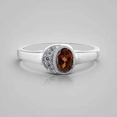 Cavill - Zilveren ring 925 Sterling zilver platina geplateerd - 1,196 ct Framboos Zirkoon ovaal slijpsel - elegante damesring met fonkelende zirconia