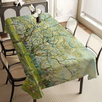 Sterrennacht Van Gogh Kunst Tafelkleed Polyester Print Waterdicht Oliebestendig Rechthoekig Feest Tafelkleed Tafelkleed Picknickmat 100x160cm