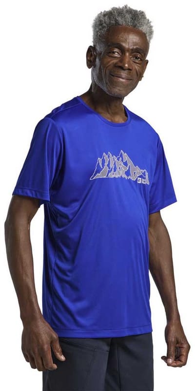 Jack Wolfskin Peak Graphic T-shirt Met Korte Mouwen Blauw S Man
