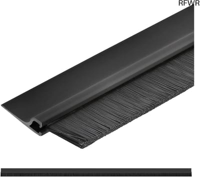RFWR® Zwarte Zelfklevende Borstelafdichting voor Deuren - 100 cm Afdichtstrip met Tochtstopper