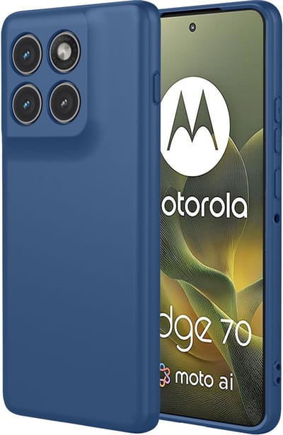 MobyDefend Hoesje - Geschikt voor Motorola Edge 70 - Matte Siliconen Backcover - Blauw