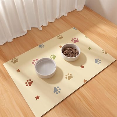 Absorberende hondenvoer mat 40x60cm, rubberen mat voor waterbakken, ideaal voor watervaste vloeren en eenvoudig schoon te maken