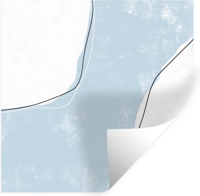 Muurstickers - Sticker Folie - Blauw - Minimalisme - Abstract - 100x100 cm - Plakfolie - Muurstickers Kinderkamer - Zelfklevend Behang XXL - Zelfklevend behangpapier - Stickerfolie