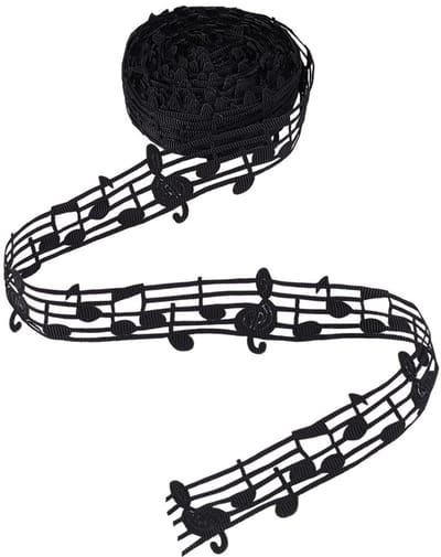 Dailygoods- Muzieknoot Lint 9 Meter - Decoratie Lint - Cadeauverpakking - Feestaccessoires - Bruiloft Decoratie - Creatieve Knutselbenodigdheden - Decoratielint