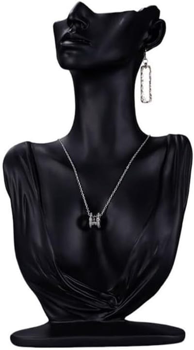 Sieradenstandaard Buste - Kettinghouder Display - Sieraden Presenteren - Stabiele Hars Basis - Niet Gespecificeerd - Zwart