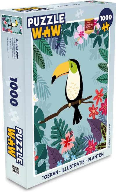 Puzzel Toekan - Planten - Bloemen - Kinderen - Dieren - Kids - Legpuzzel - Puzzel 1000 stukjes volwassenen